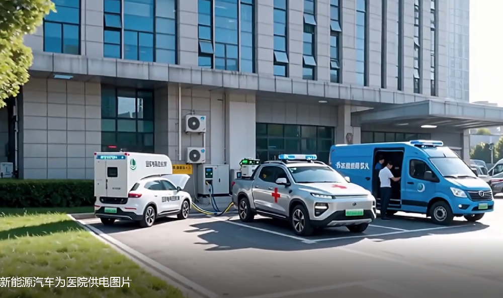 新能源汽车为医院紧急供电